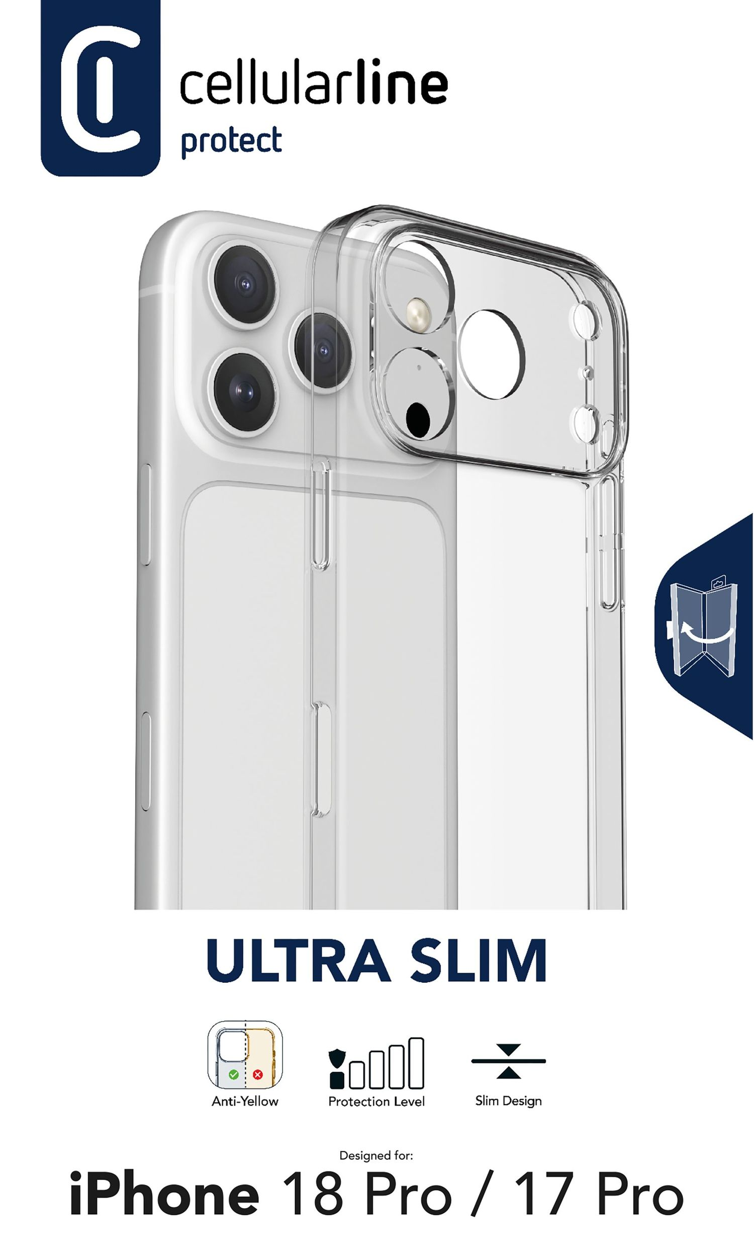 Transparente Handyhülle für iPhone, Ultra Slim, mit Anti-Vergilbungs-Funktion.