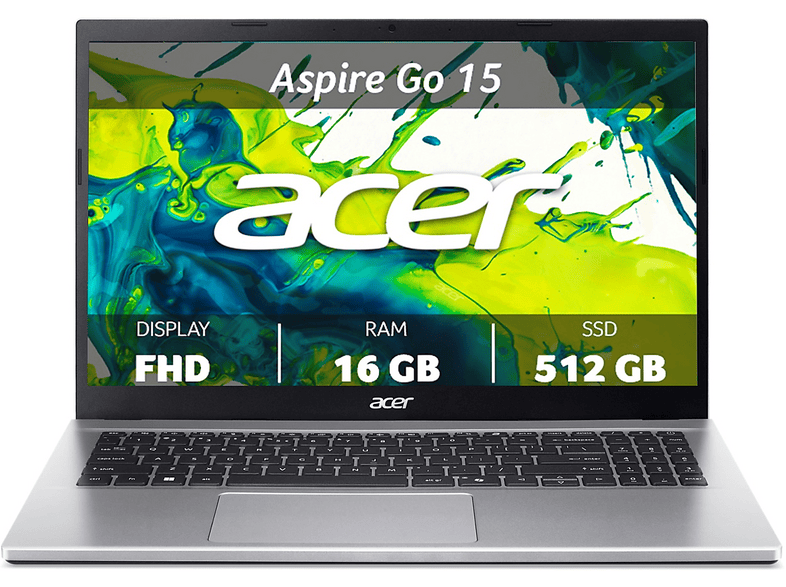 ACER ASPIRE GO 15 AG15-42P NOTEBOOK, 15,6 ", processore AMD Ryzen 7 5825U, Radeon™ Onboard Graphics, RAM 16 GB, 512 GB SSD, Silver, Windows 11 Home