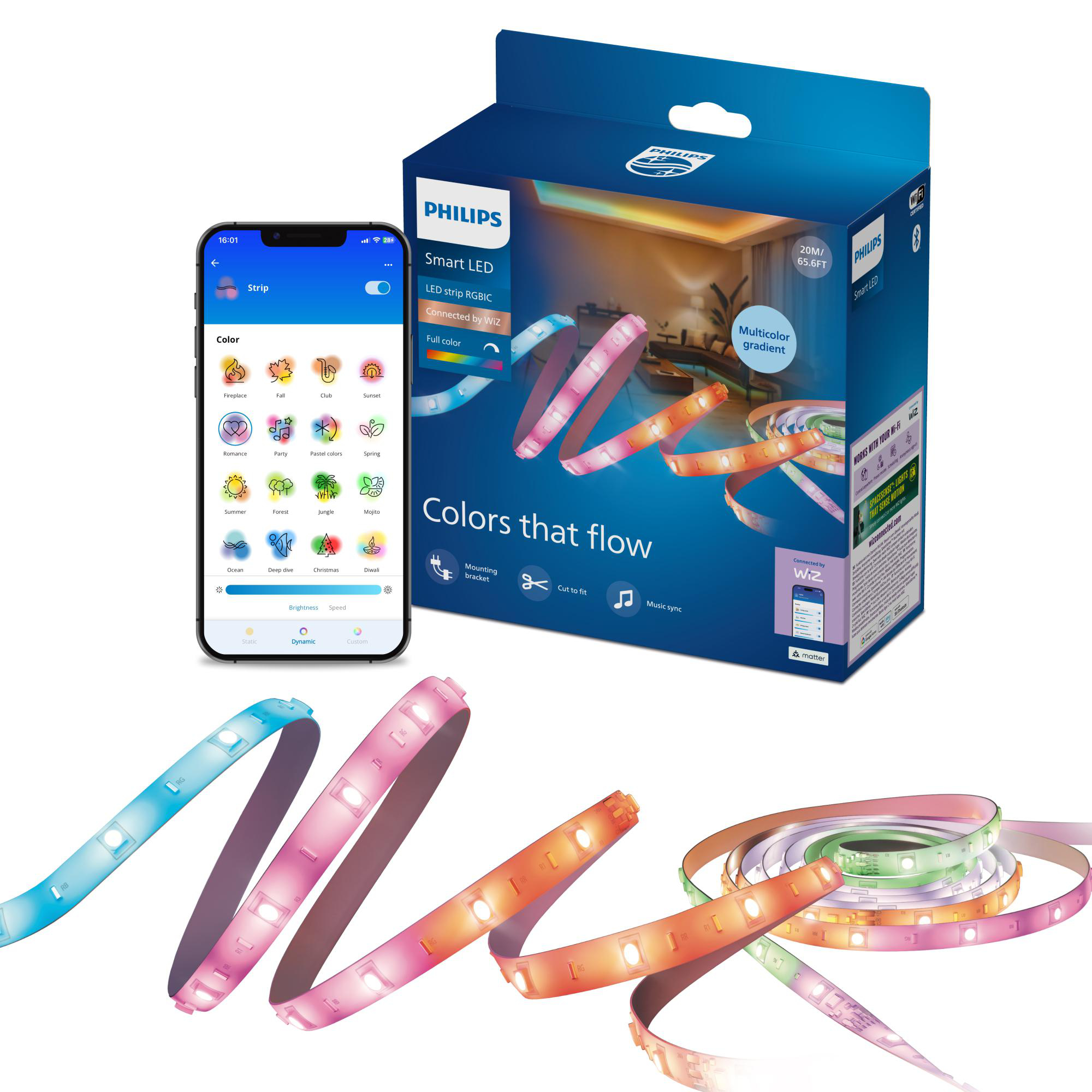 PHILIPS SMART Smarter RGBIC-LED-Lightstrip Intelligenter Leuchtstreifen ...