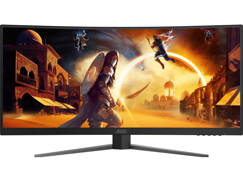 AOC CU34G4P 34 Zoll Gaming Monitor, WQHD, 0,5 ms Reaktionszeit, 300 cd/m², 180 Hz, Schwarz, Rot — Foto 3 von 5