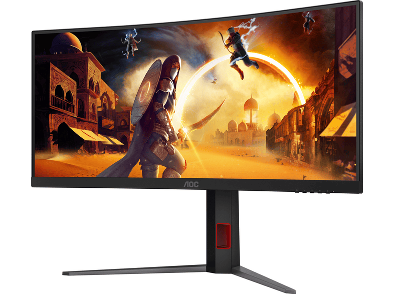 AOC CU34G4P 34 Zoll Gaming Monitor, WQHD, 0,5 ms Reaktionszeit, 300 cd/m², 180 Hz, Schwarz, Rot — Foto 2 von 5