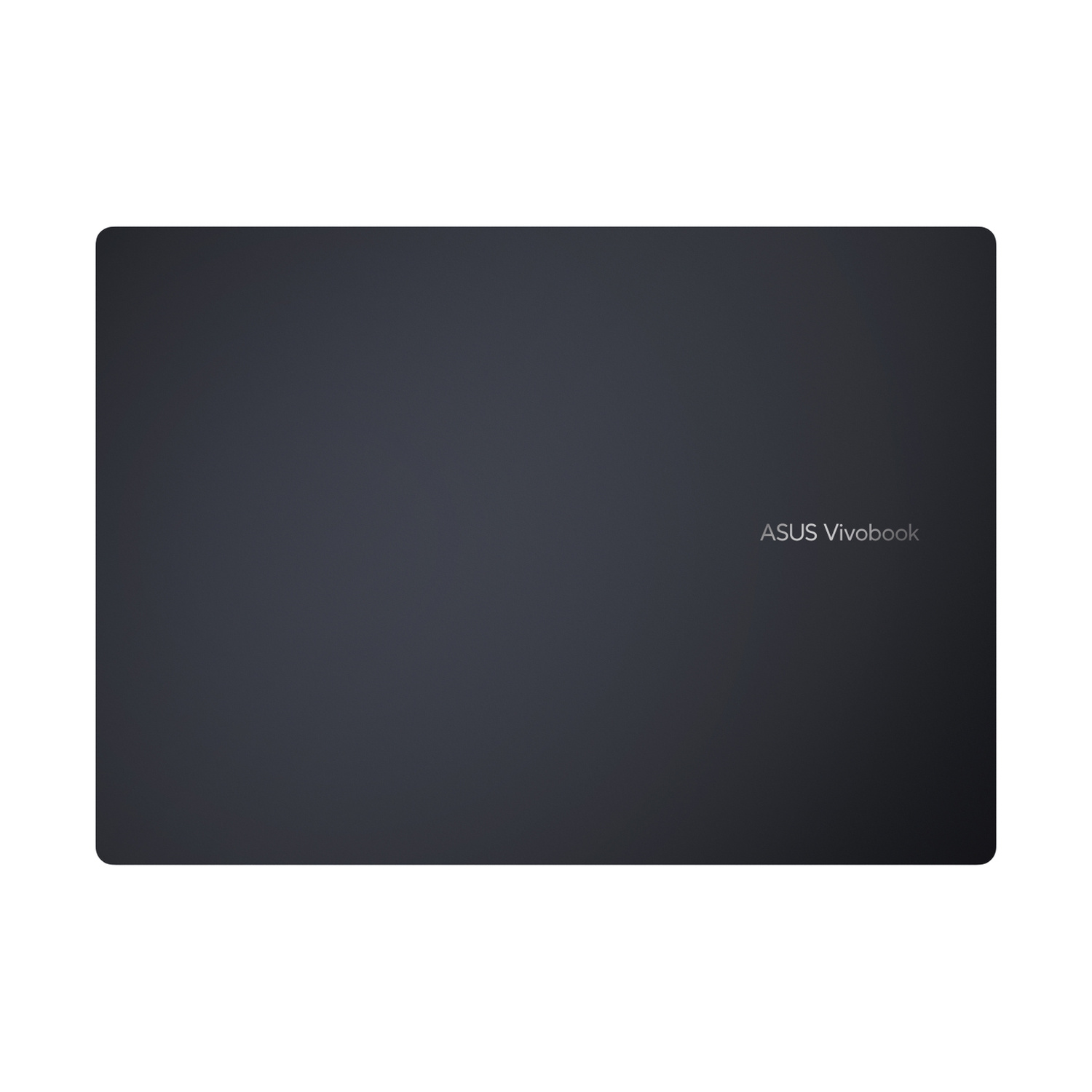 La cover superiore nera e chiusa di un laptop ASUS Vivobook con logo argentato.