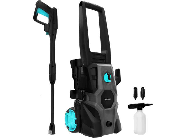 Hidrolimpiadora - Cecotec HydroBoost 1400 EasyGo Max, W, 105 bar, Caudal de 426 l/h, Bomba aluminio, Ruedas y depósito jabón, Negro