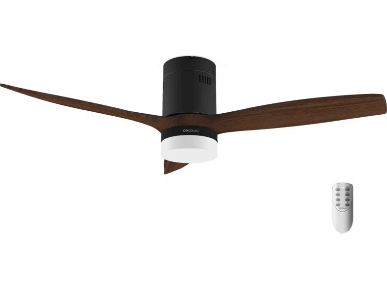 Ventilador de techo - Cecotec EnergySilence Aero 5600 Classic Black Expert, 40 W, 6 velocidades, Mando, Temporizador y función Verano/Invierno, Negro