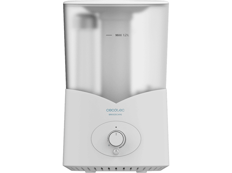 Humidificador - Cecotec BreezeCare 2000 Light Plus, Depósito de 1,2 L, Aromaterapia, Luz LED y cobertura hasta 30 m² , Blanco