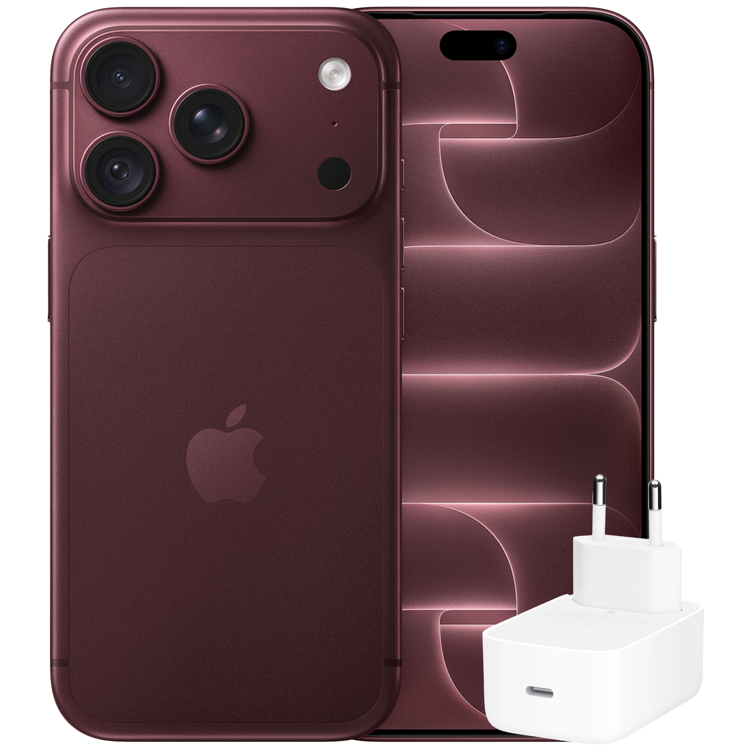 Apple Iphone 18 Pro - 5g 256 Gb Burgundy + Dynamic Power 40w Max 60w Netadapter Smartphone Bundle