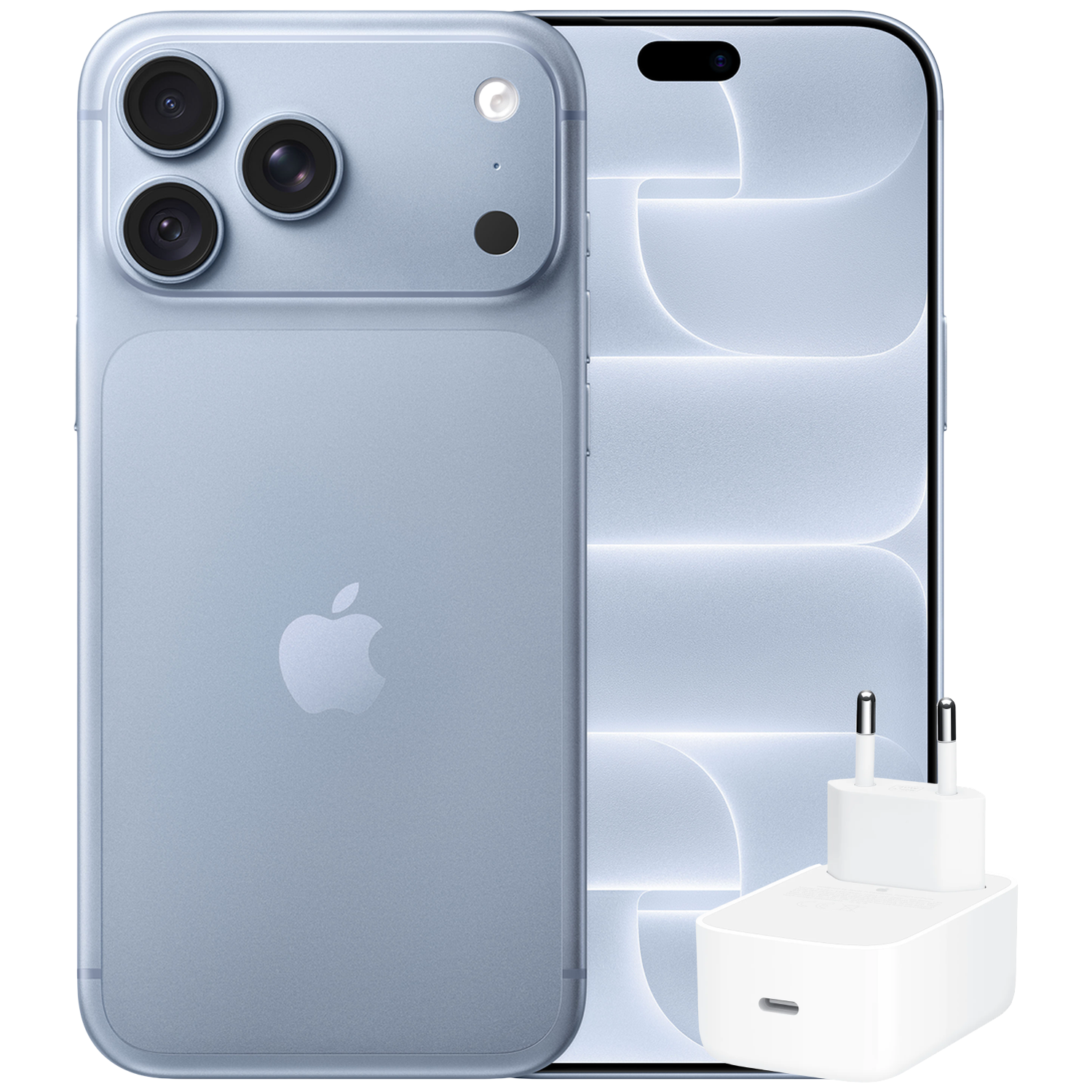 Apple Iphone 18 Pro Max - 256 Gb Glacier + Dynamic Power 40w 60w Netadapter Smartphone Bundle