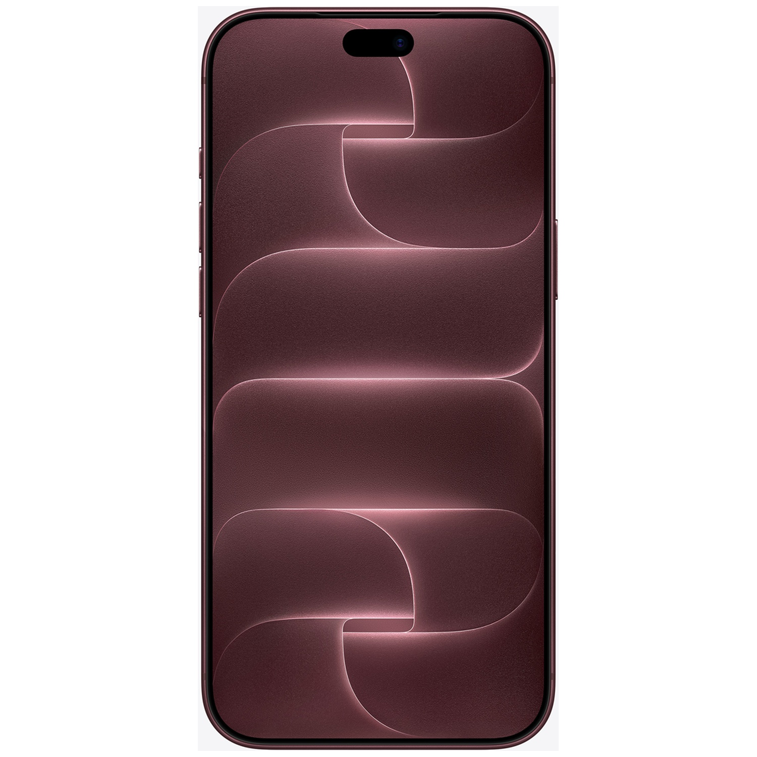 Een smartphone met een donker, golvend roze patroon op het scherm.