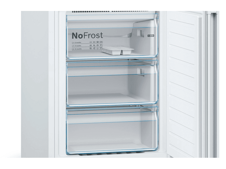 Frigorífico dos puertas - Bosch KGN39VWDC, Serie 4, Total NoFrost, 203 cm, 368 l, Cajón VitaFresh, Sistema MultiAir Flow, Blanco – imagen 2