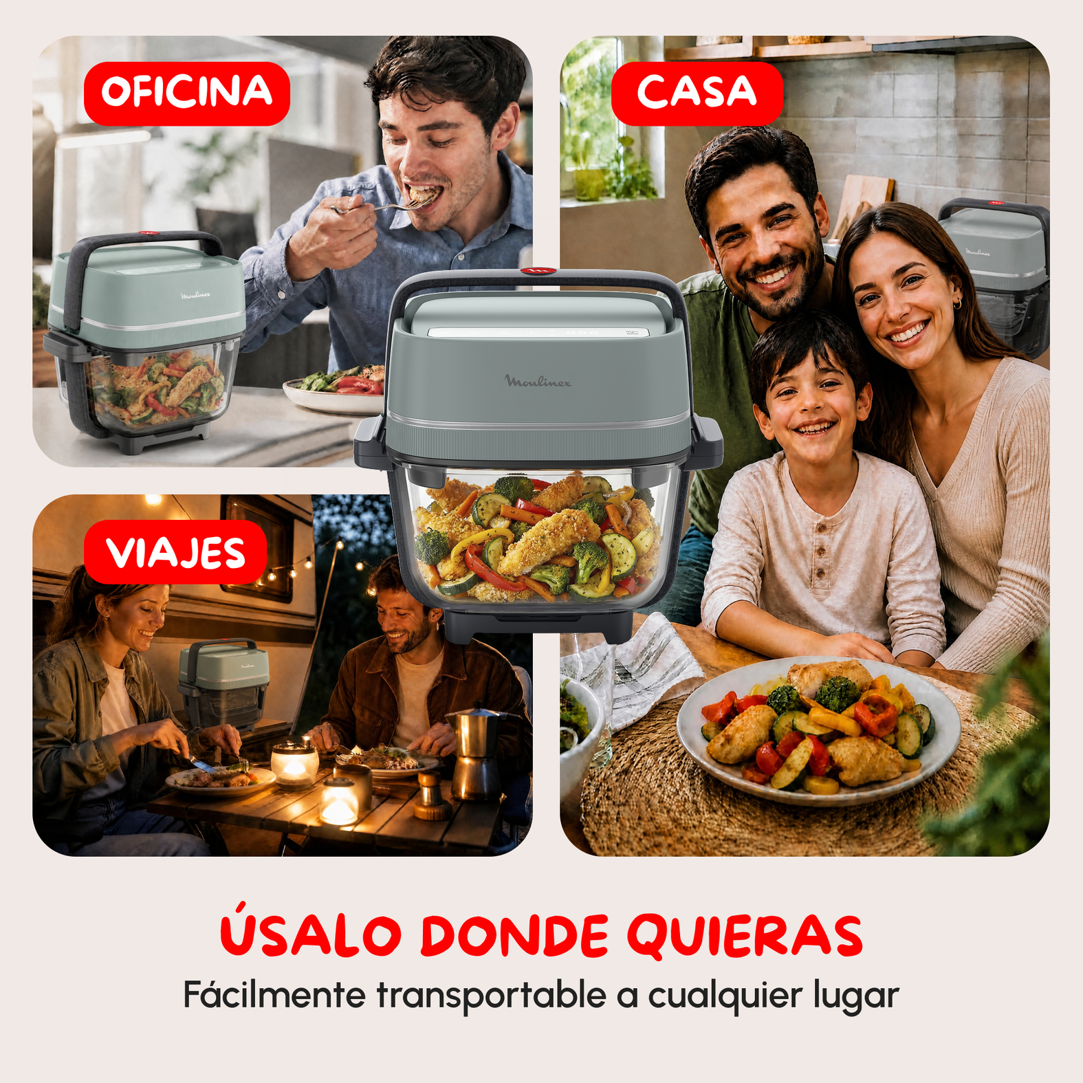 Usalo donde quieras. Facilmente transportable a cualquier lugar