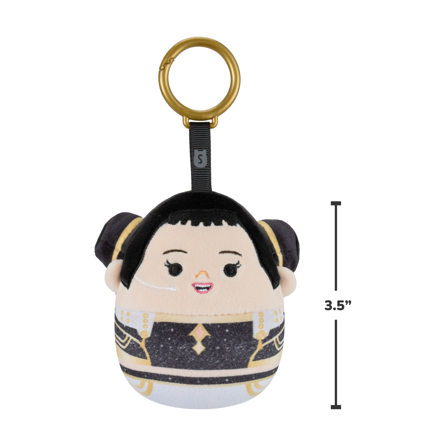 Portachiavi in peluche Joi con anello dorato e indicatore di dimensioni da 3,5 pollici.