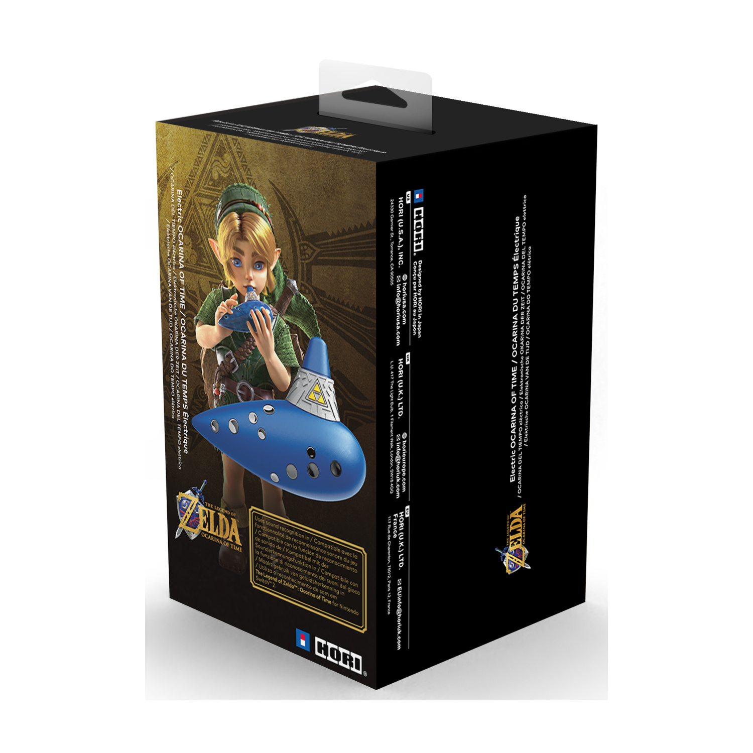 Confezione di Zelda Ocarina di Hori con Link.