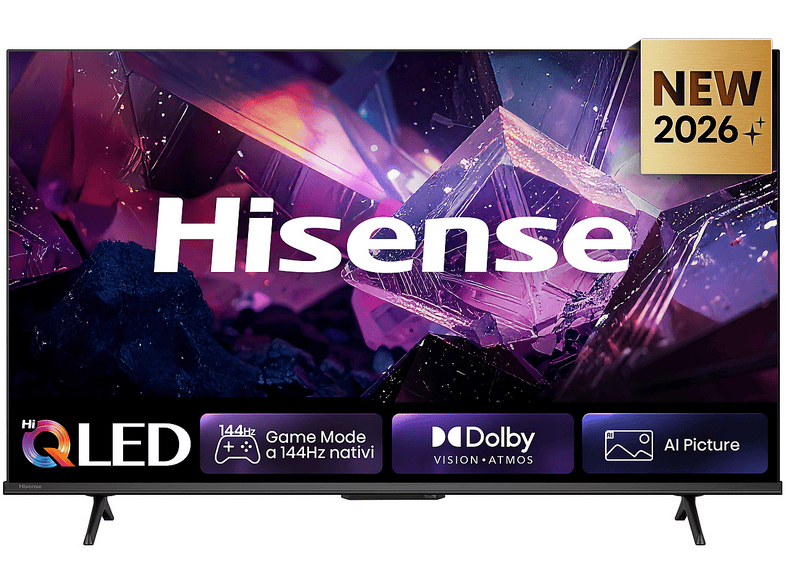 HISENSE 43Q7S PRO, Smart TV QLED 144Hz 43" 4K, Audio Dolby Atmos, VIDAA OS con 1000+ APP, Vision IQ, HDR 10+, Native Game Mode, AirPlay2, Alexa Built-in, lativù 4K
