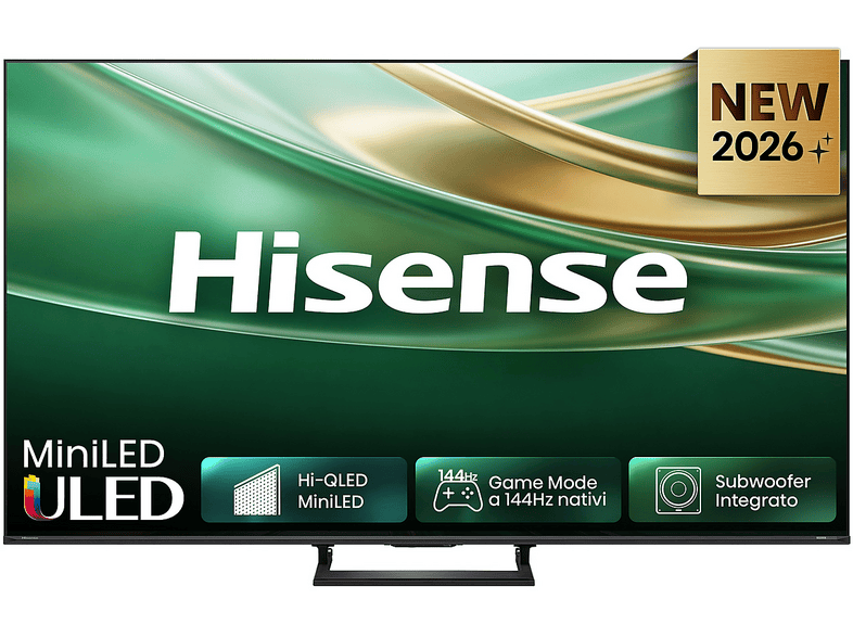 HISENSE 75Q8S, Smart TV MiniLED 144Hz 75" 4K, Dolby Atmos 2.1 By Devialet, Vision IQ, HDR10+, Native Game Mode, VIDAA OS con 1000+ APP, Alexa built-in, lativù Wifi, Bluetooth