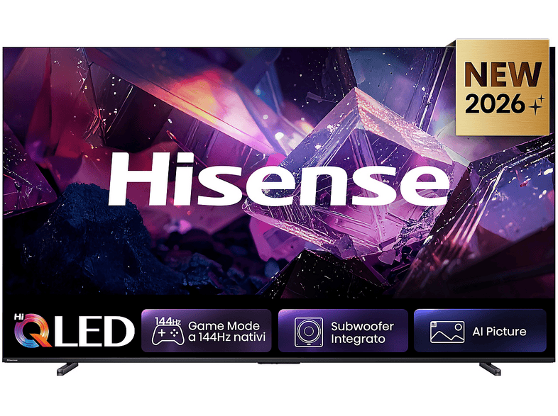 HISENSE 100E7S PRO TV QLED, SMART TV, 100 ", Processore Quad Core MT9618, NERO, Classe E