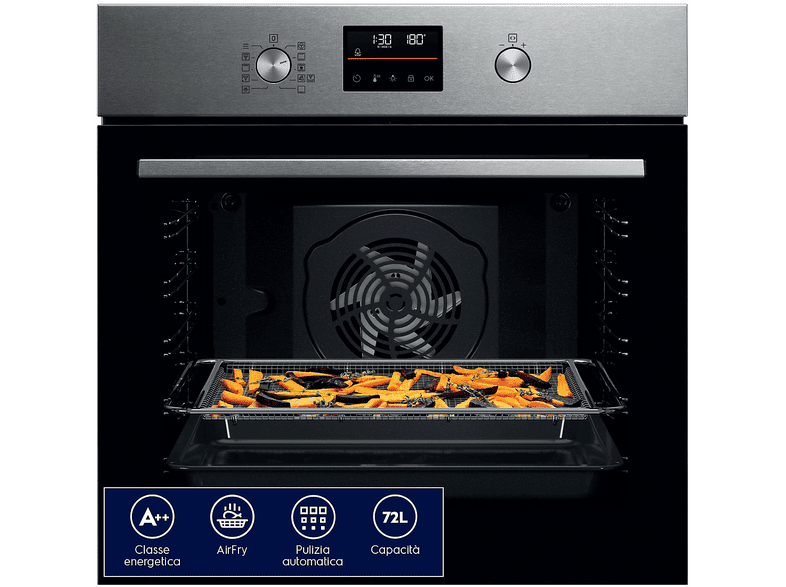 ELECTROLUX LOM4P46X2 FORNO INCASSO Capacità 72 l, dimensoni: L 59,4 cm - A 58,9 P 56,9 cm, Inox antimpronta, classe A++