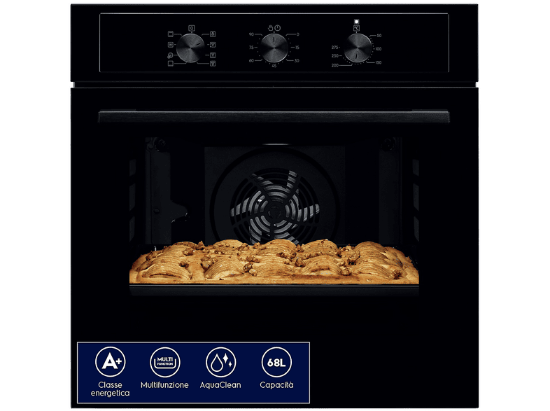 ELECTROLUX EOH2H044K FORNO INCASSO Capacità 68 l, dimensoni: L 59,4 cm - A 58,9 P 56,8 cm, nero, classe A+