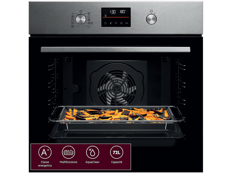 AEG TU5AB42SM FORNO INCASSO Capacità 72 l, dimensoni: L 59,4 cm - A P 56,4 cm, Inox antimpronta, classe A+