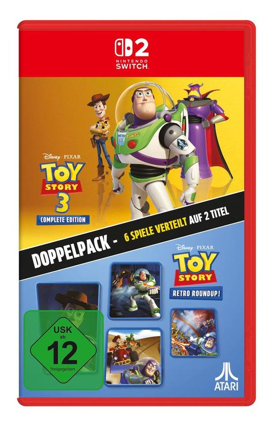 Toy Story 3 Complete Edition Spielcover für Nintendo Switch mit Woody, Buzz Lightyear und Zurg.