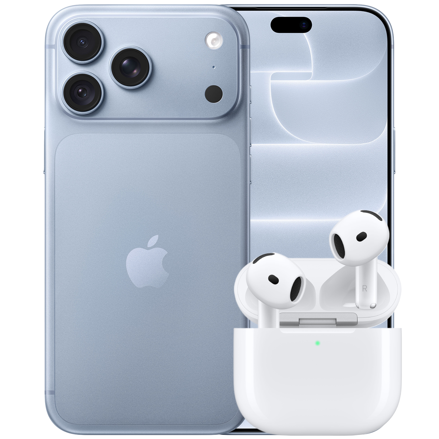 Apple Iphone 18 Pro Max - 256 Gb Glacier + Airpods 5 Draadloos Oplaadcase In-ear Draadloze Oordopjes Met Noise-cancelling Smartphone Bundle