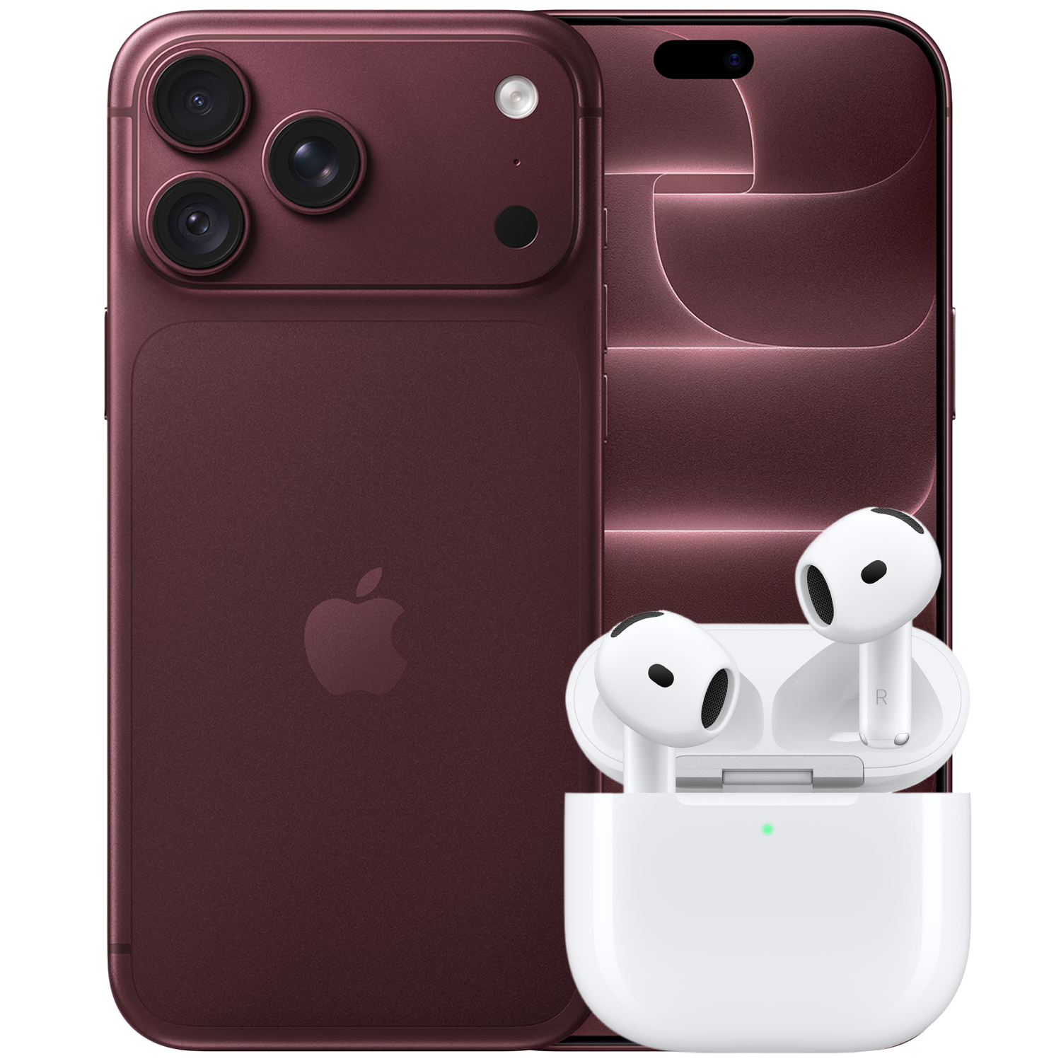 Apple Iphone 18 Pro Max - 256 Gb Burgundy + Airpods 5 Draadloos Oplaadcase In-ear Draadloze Oordopjes Met Noise-cancelling Smartphone Bundle