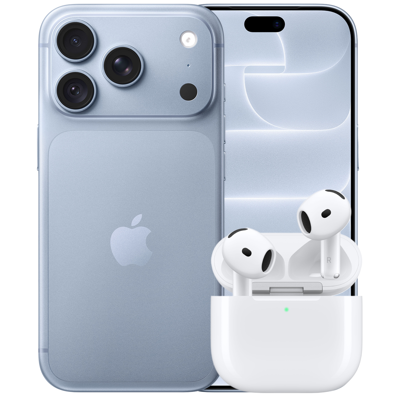 Apple Iphone 18 Pro - 5g 256 Gb Glacier + Airpods 5 Draadloos Oplaadcase In-ear Draadloze Oordopjes Met Noise-cancelling Smartphone Bundle
