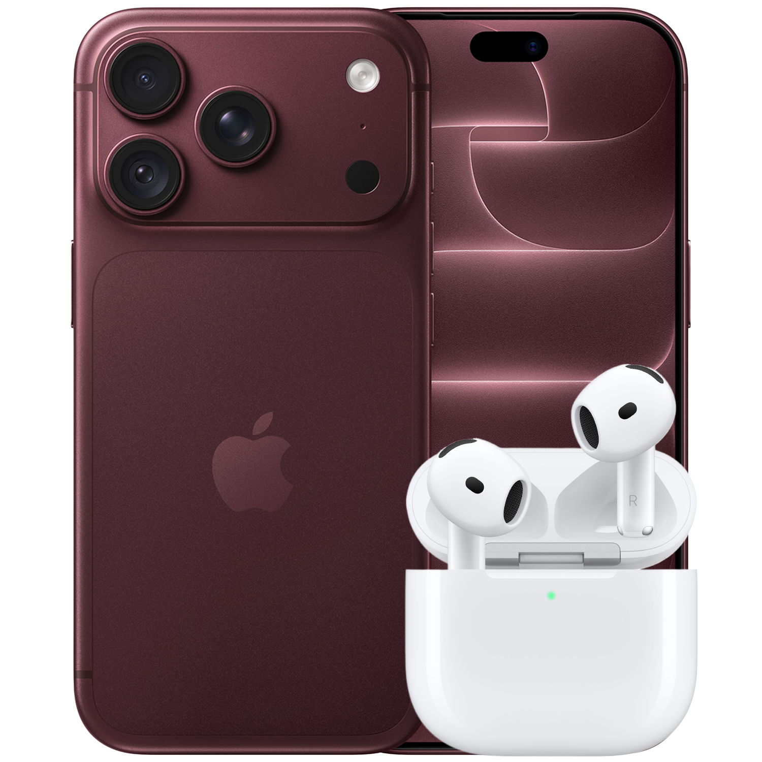 Apple Iphone 18 Pro - 5g 256 Gb Burgundy + Airpods 5 Draadloos Oplaadcase In-ear Draadloze Oordopjes Met Noise-cancelling Smartphone Bundle