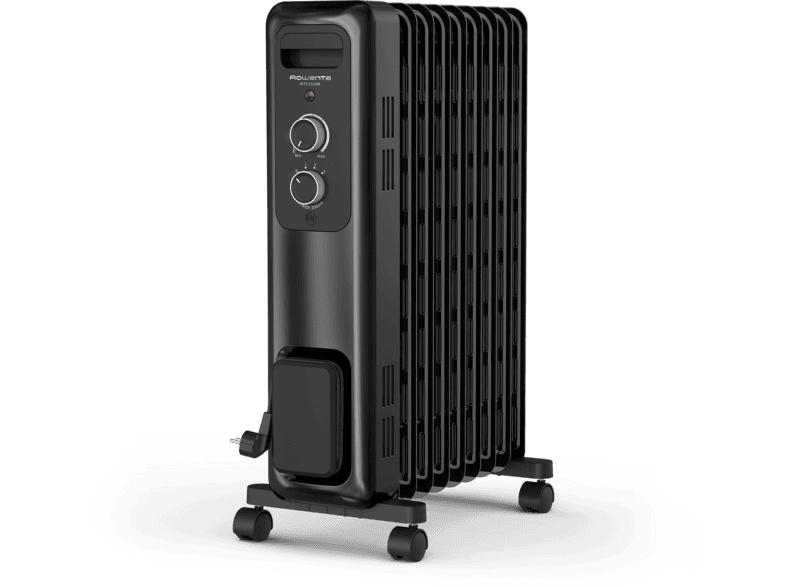 Radiador - Rowenta Intensium Ultra, de aceite, Calor potente y silencioso, 2000 W, Temperatura potencia ajustable, Negro