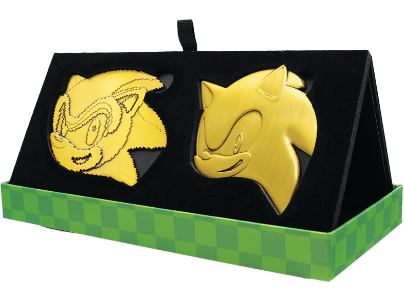 Figura - FaNaTtik Sonic the Hedgehog. 35th Anniversary Limited Edition Then & Now Medallion Set