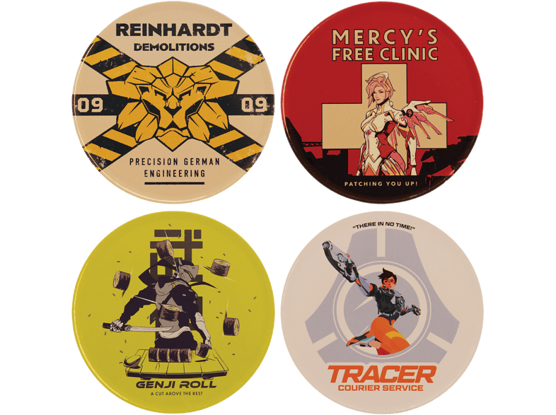 Posavasos - FaNaTtik Overwatch. Set of Four Printed Metal Coasters