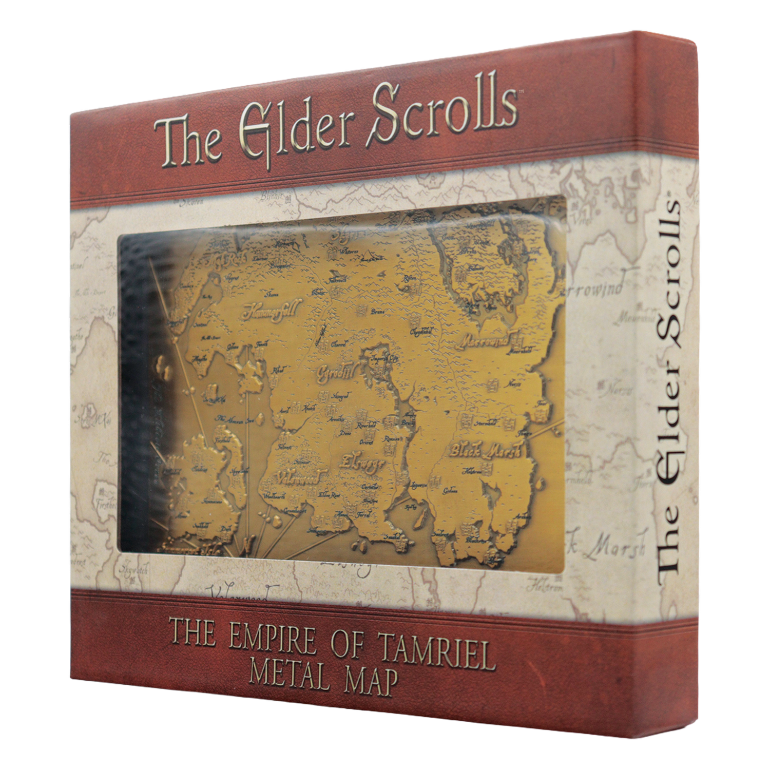 Caja del mapa de metal del Imperio de Tamriel de The Elder Scrolls.