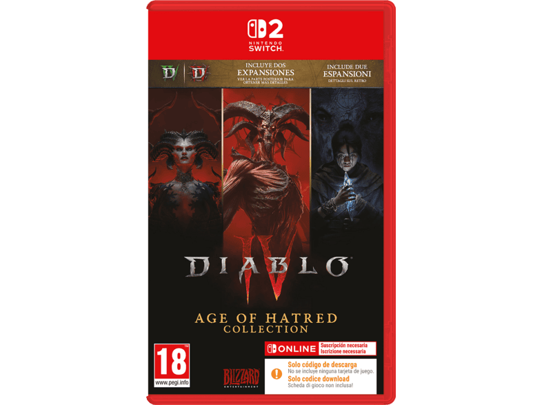 Nintendo Switch 2 Diablo IV Age of Hatred Collection (Código de Descarga)
