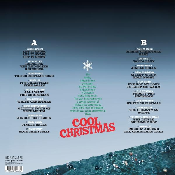 Rückseite einer Cool Christmas Vinyl-Platte mit Songlisten für Seite A und B.