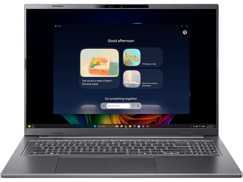 ACER Aspire 16 AI OLED A16-52M-778W, Notebook, mit Display, Intel® Core™ Ultra 7 Prozessor 256V (12 MB Cache, bis zu 4.80 GHz), GB RAM, 1 TB SSD, Arc™ 140V, Steel Gray , Windows 11 Home