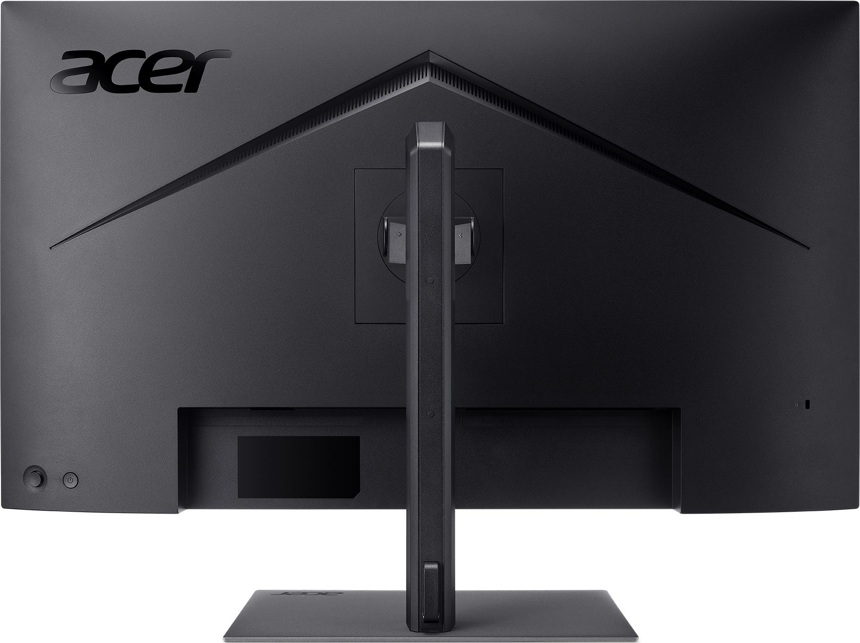 Dos d'un moniteur Acer noir avec pied, support VESA et boutons de commande.