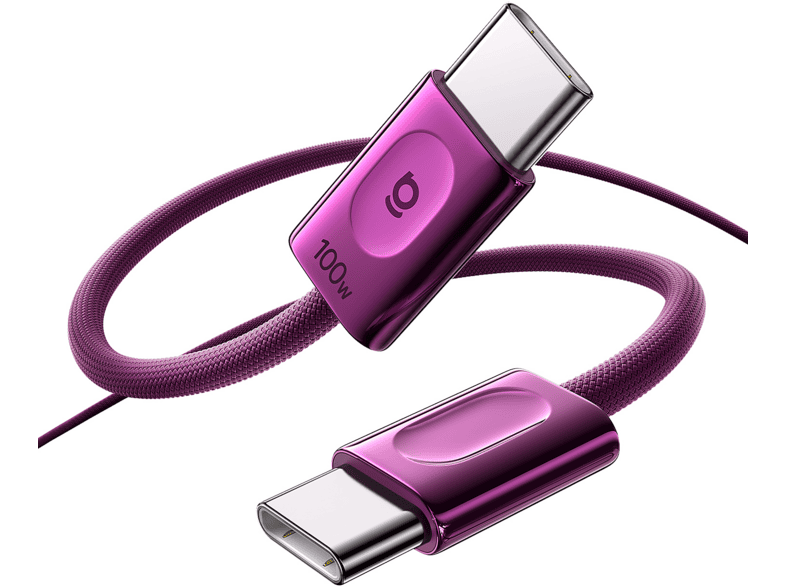 Cable USB - Baseus FrostCore, Tipo-C a Tipo-C, 120 cm, 100W, Carga inteligente ultrarrápida, Trenzado de nylon, Refrigeración Dual, Dark Cherry