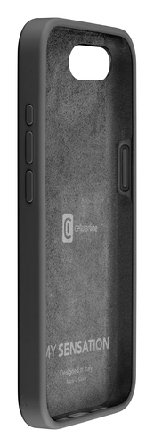 Funda de smartphone gris vista por dentro con logo de marca y texto MY SENSATION.
