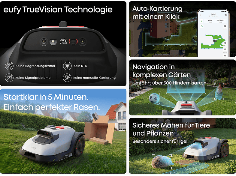 Anker Eufy C15 Solo, Mähroboter, 500 m², Schnittbreite: 180 mm — Foto 4 von 5