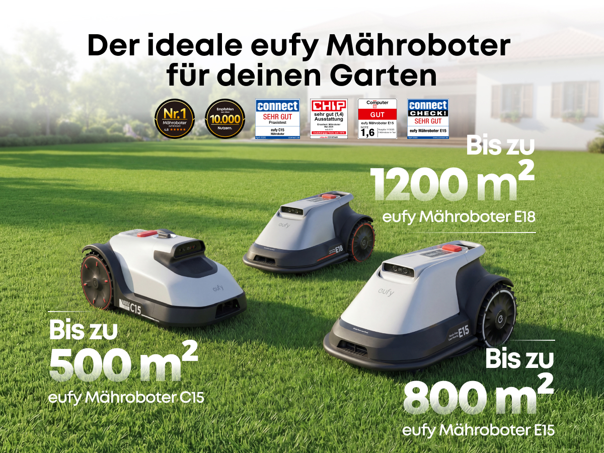 ANKER EUFY C15 Solo, Mähroboter, 500 m², Schnittbreite: 180 mm 