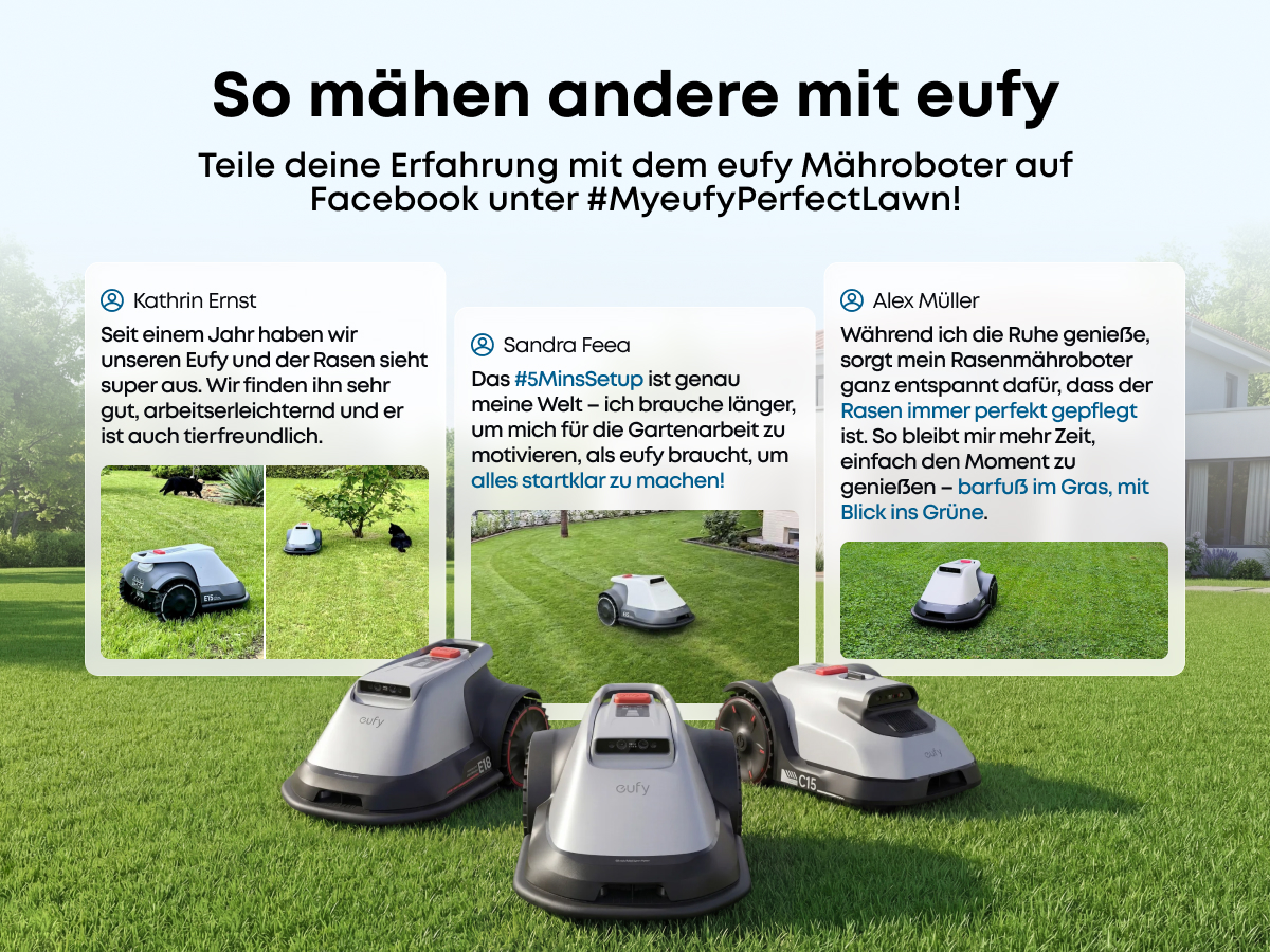 ANKER EUFY C15 Solo, Mähroboter, 500 m², Schnittbreite: 180 mm 