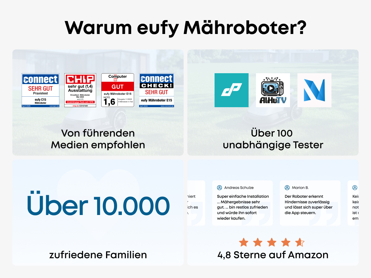 ANKER EUFY C15 Solo, Mähroboter, 500 m², Schnittbreite: 180 mm 