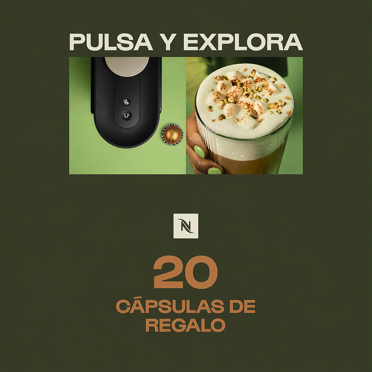 Cafetera de cápsulas - Nespresso® Krups Vertuo Pop XN920510, 1500 W, 0.56 L, Calentamiento 30 s, Tecnología Centrifusion™, Bluetooth, Wi-Fi, Spicy Red