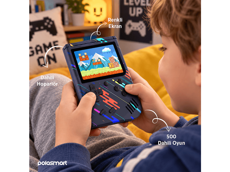 POLO SMART PGM700 500 Yüklü Oyun Şarjlı Gameboy Yeni Nesil El