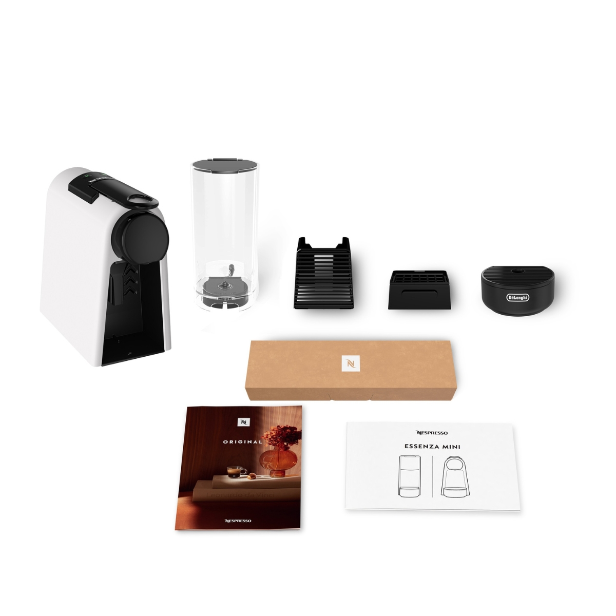 Cafetera de cápsulas - De'Longhi Nespresso® EN85.WMT, 1310 W, 19 bar, 0.6 l, Calentamiento 26 s, Apagado automático, Blanco mate