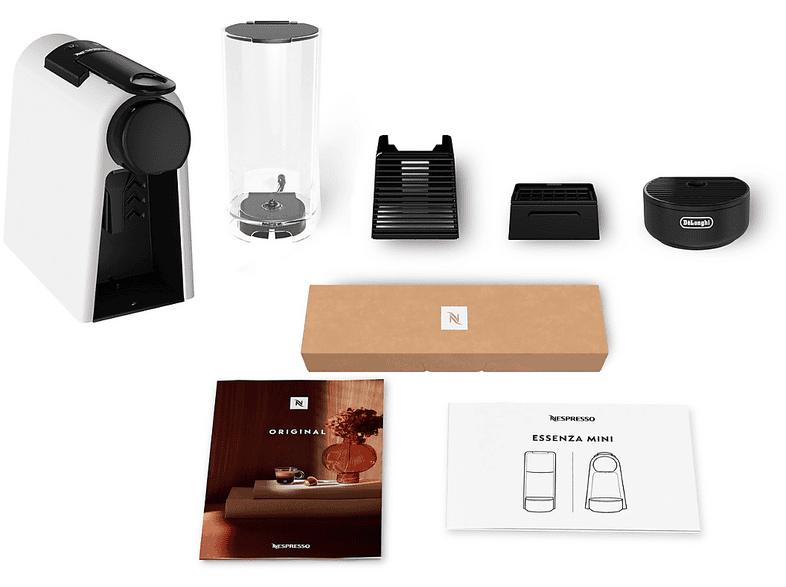 Cafetera de cápsulas - De'Longhi Nespresso® EN85.WMT, 1310 W, 19 bar, 0.6 l, Calentamiento 26 s, Apagado automático, Blanco mate
