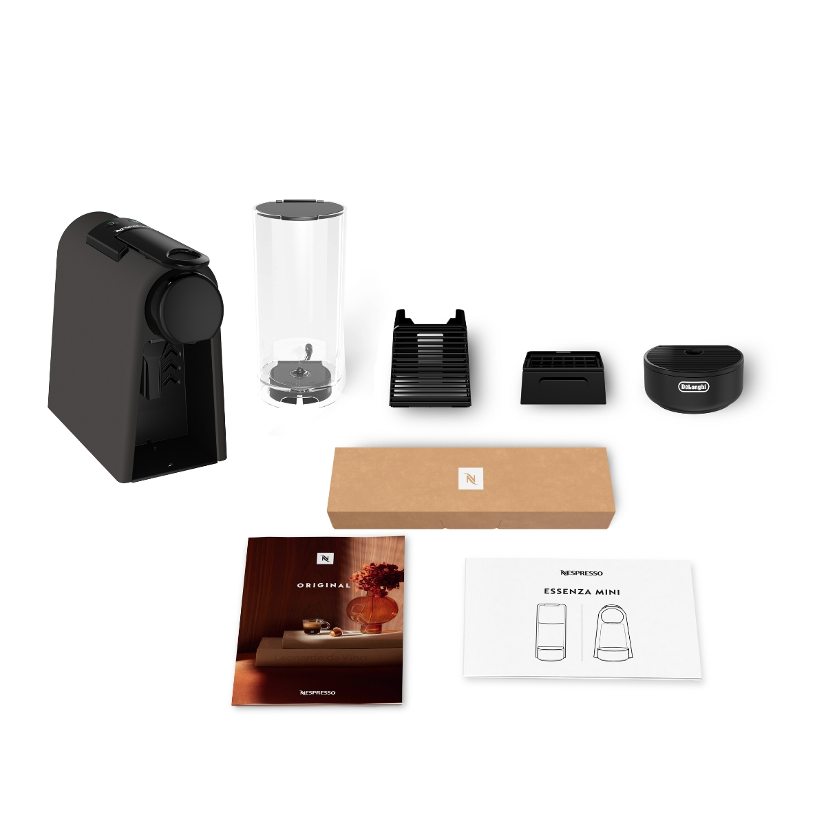 Cafetera de cápsulas - De'Longhi Nespresso® EN85.BKMT, 1310 W,19 bar, 0.6 l, Calentamiento 26 s, Apagado automático, Negro mate