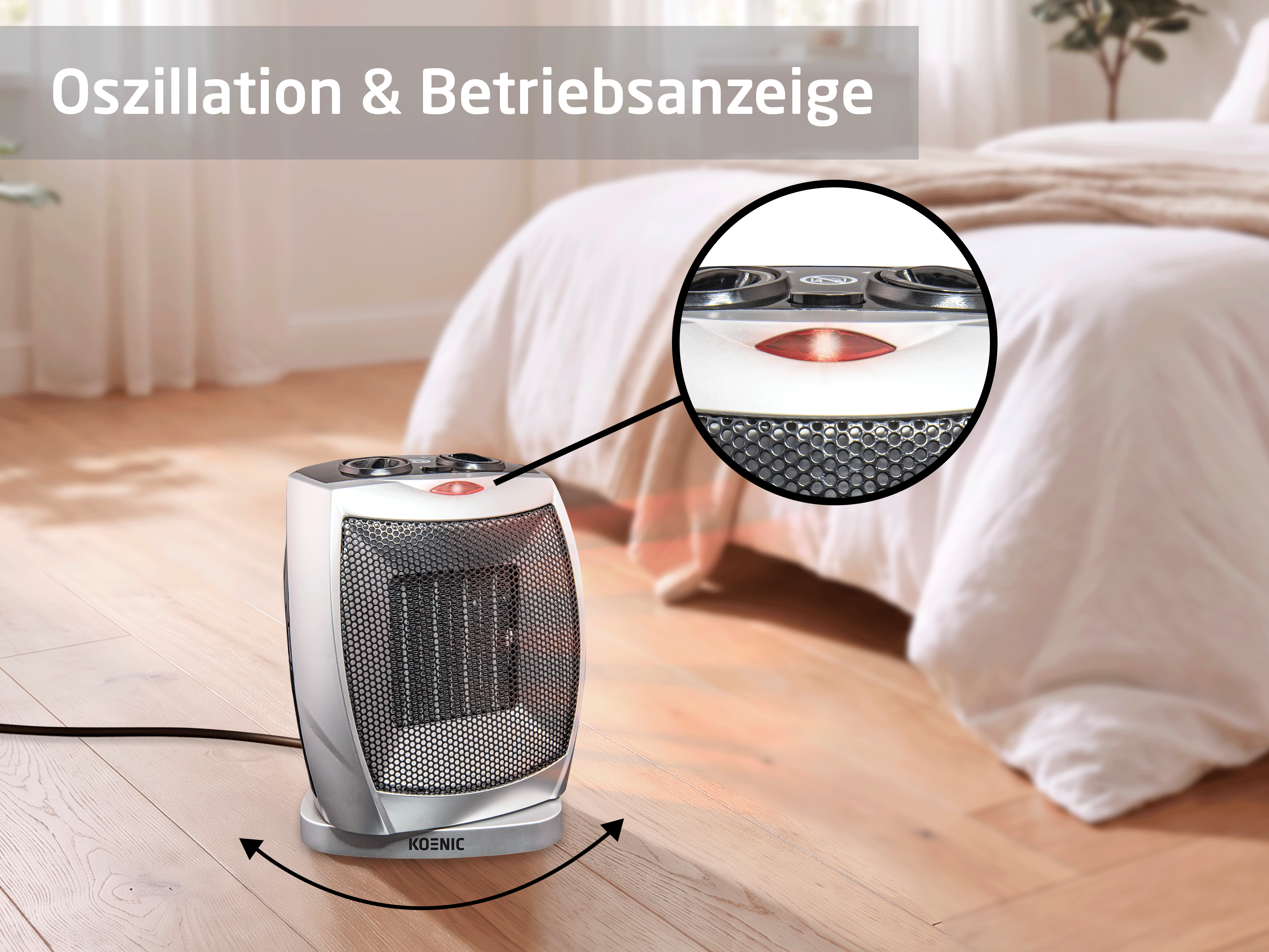 KOENIC KFH 18921 S Heizlüfter (1800 Watt, Raumgröße: 20 m²)