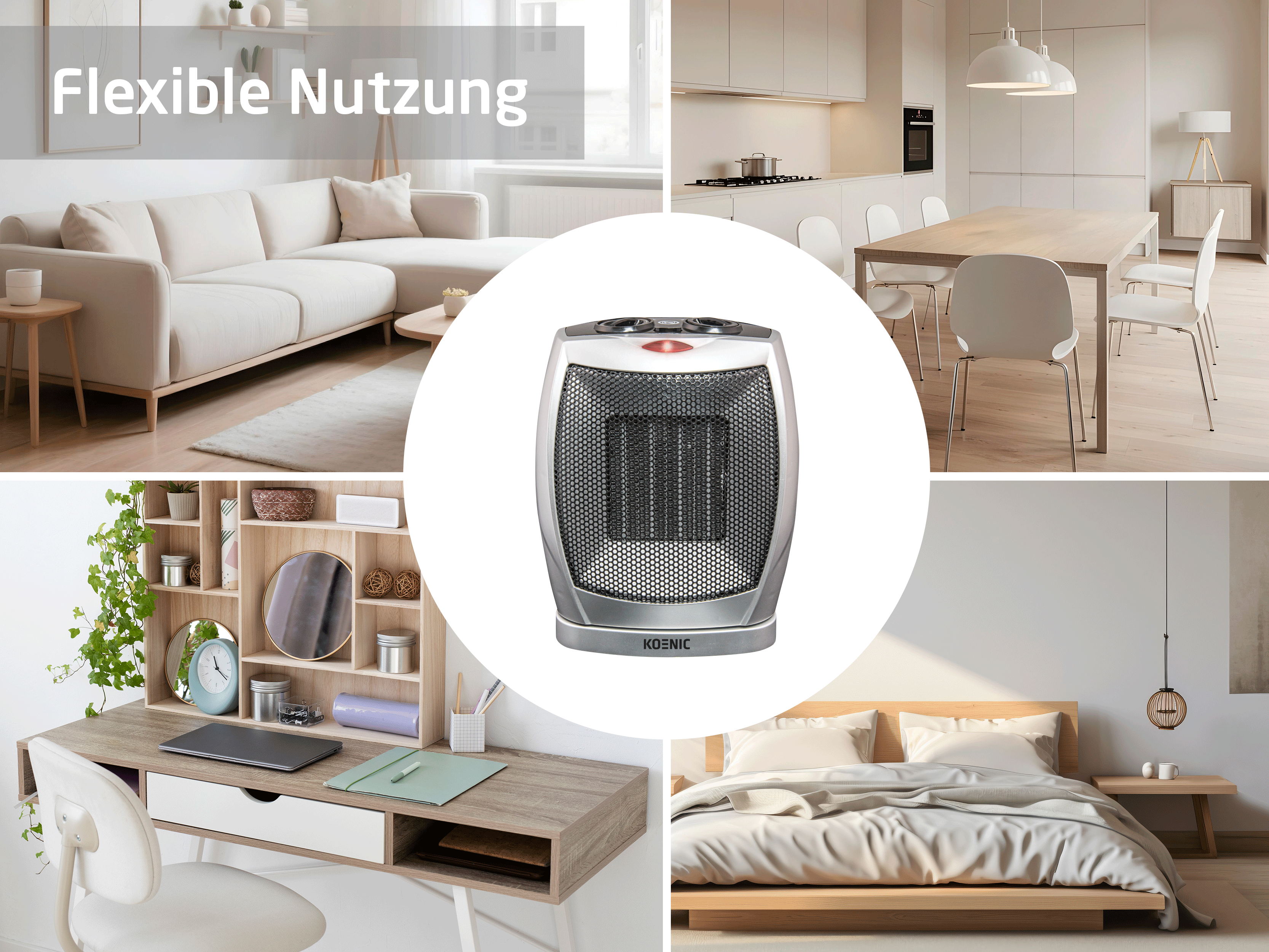 KOENIC KFH 18921 S Heizlüfter (1800 Watt, Raumgröße: 20 m²)