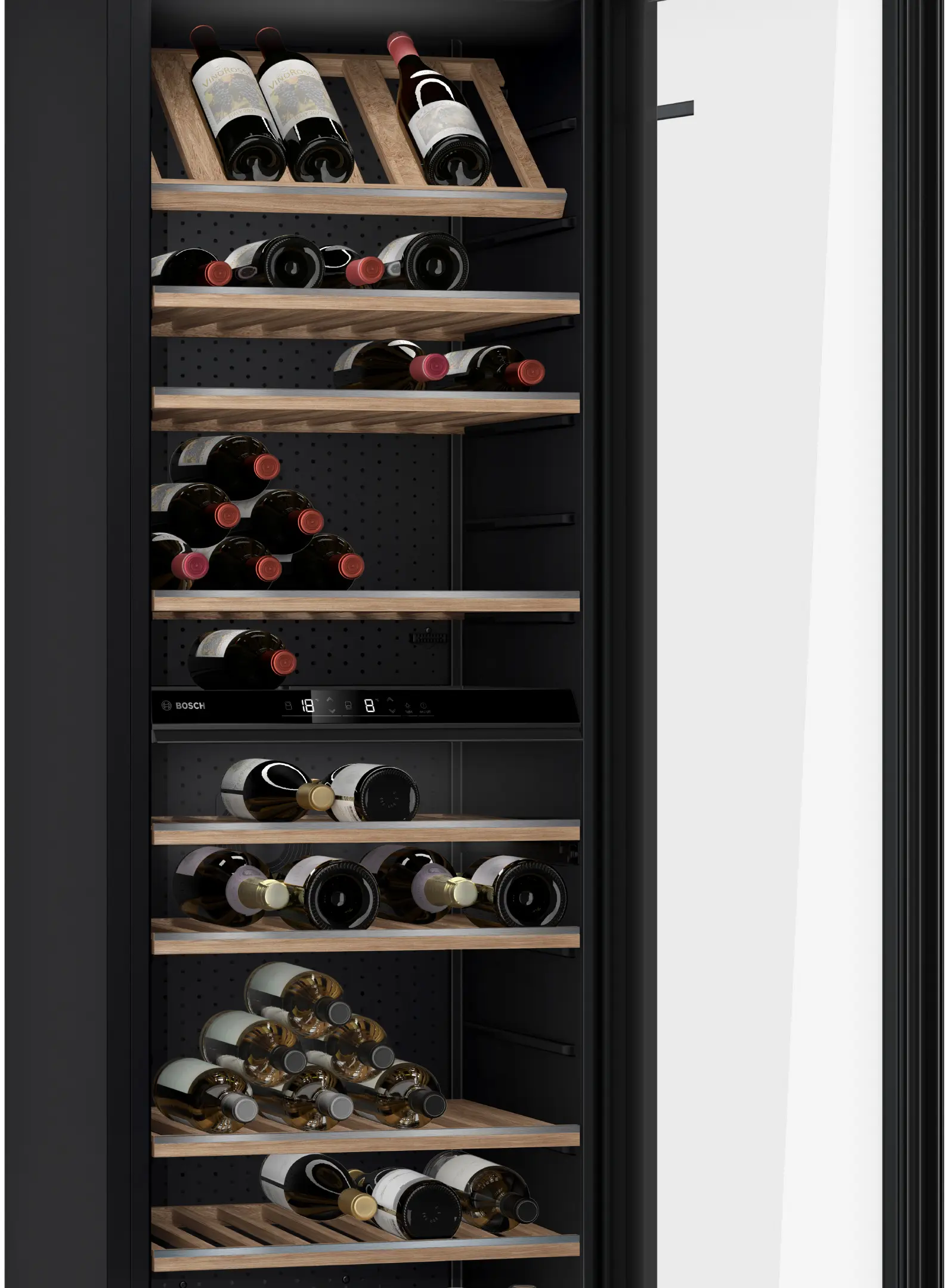 Vinoteca - Bosch KWK36ABGA, Frío dinámico,  Doble zona, Capacidad 199 botellas, Negro