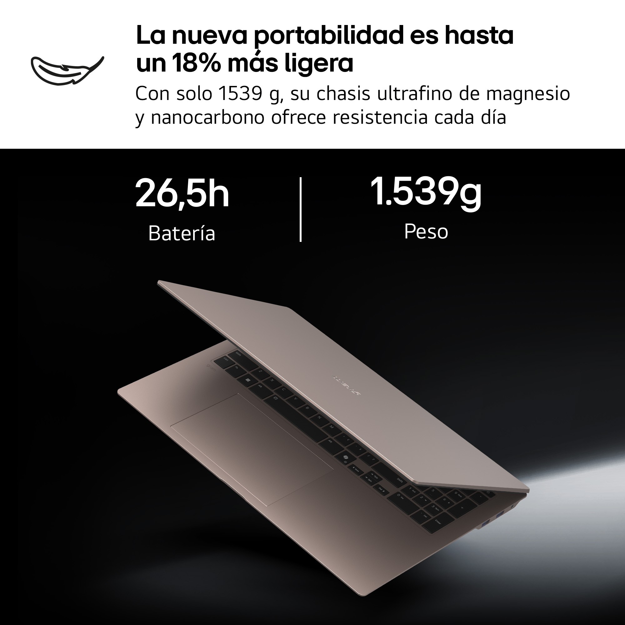 Portátil - LG 17Z90UB-H.AU99BN, 17" WQXGA, Intel® Core™ Ultra X9 388H (16 Cores, 16 treads 5.1 GHz), 32 GB, 1 TB SSD, Arc™ GPU, Windows 11 Home